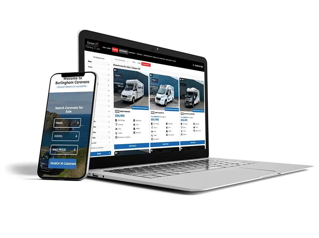 Used Leisure Vehicle Dealer Website Examples