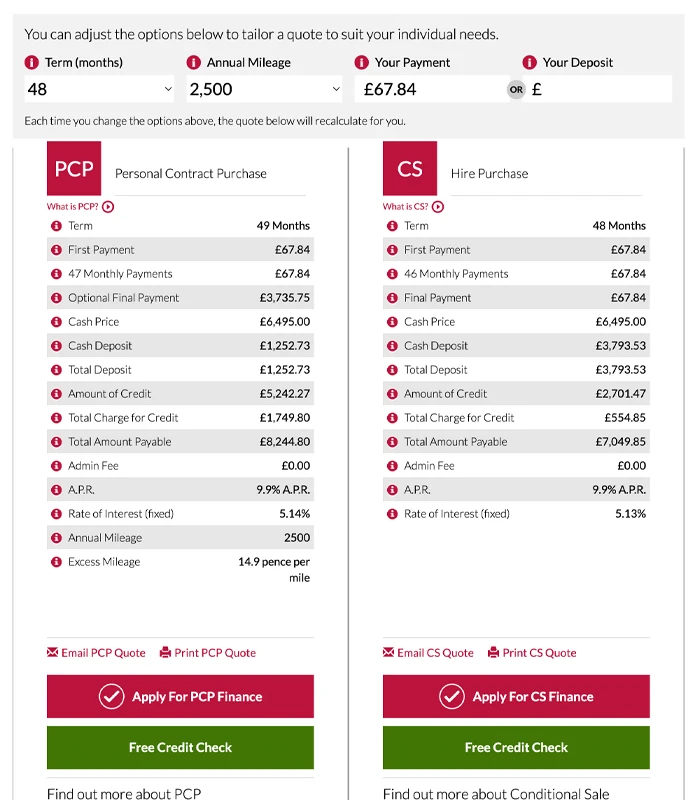 Live finance calculators