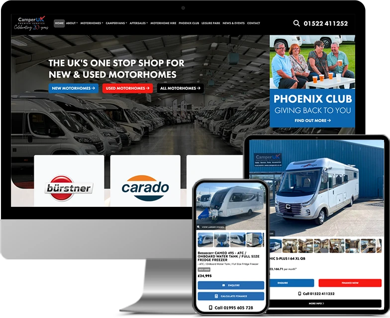Caravan, Campervan & Motorhome Dealer Website Examples