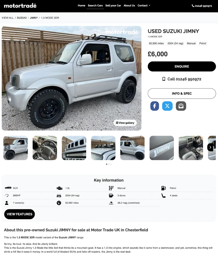 Motor Trade UK - Car Detail Page