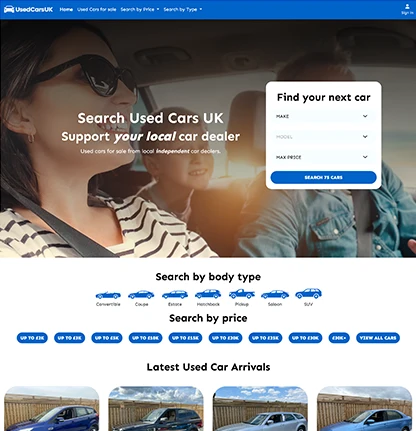 Used Cars UK Homepage - Used Cars For Sale Website